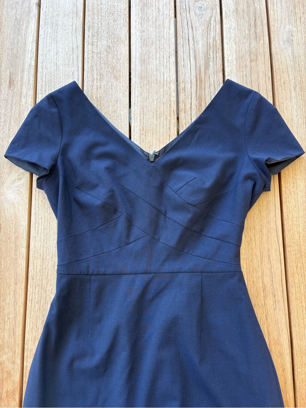 Banana Republic Navy V-Neck Wrap Midi Dress